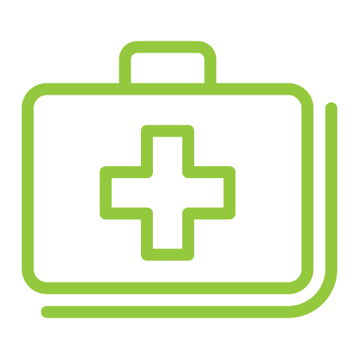 green Emergency Care bag Icon